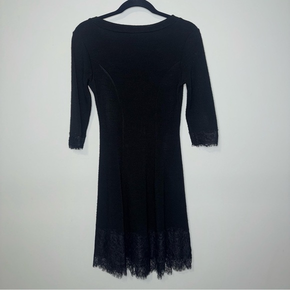 Rinascimento Black Long Sleeve Dress with Lace Hem - Picture 7 of 7
